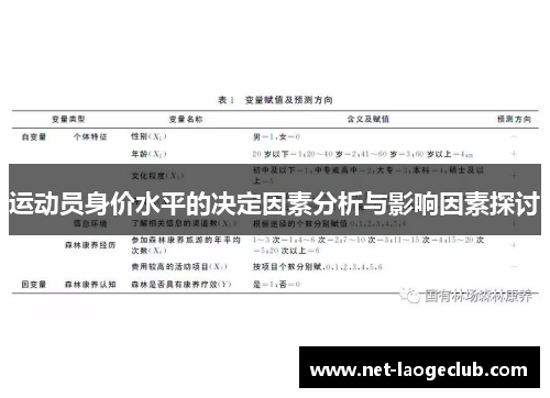 运动员身价水平的决定因素分析与影响因素探讨